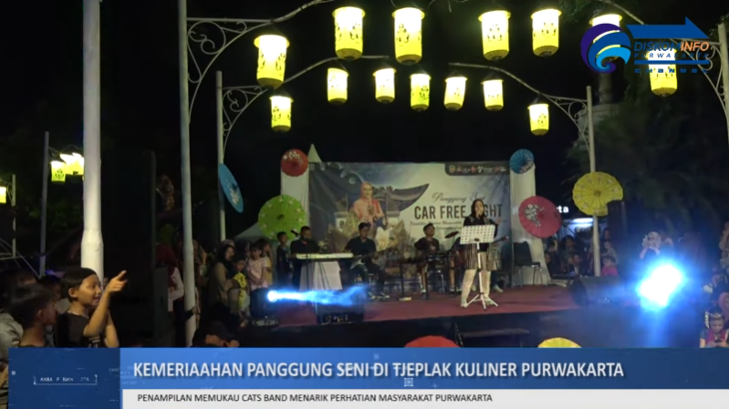 TAMPIL MEMUKAU, CATS BAND MERIAHKAN PANGGUNG SENI DI TJEPLAK KULINER PURWAKARTA