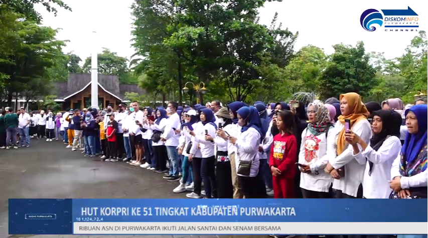 RIBUAN ASN DI PURWAKARTA IKUTI JALAN SANTAI DAN SENAM BERSAMA