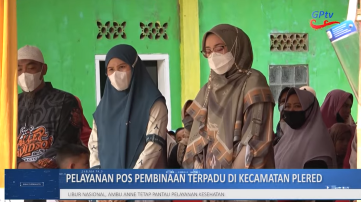 USAI RESMIKAN MASJID, AMBU ANNE TINJAU PELAYANAN POS PEMBINAAN TERPADU DI KEC. PLERED