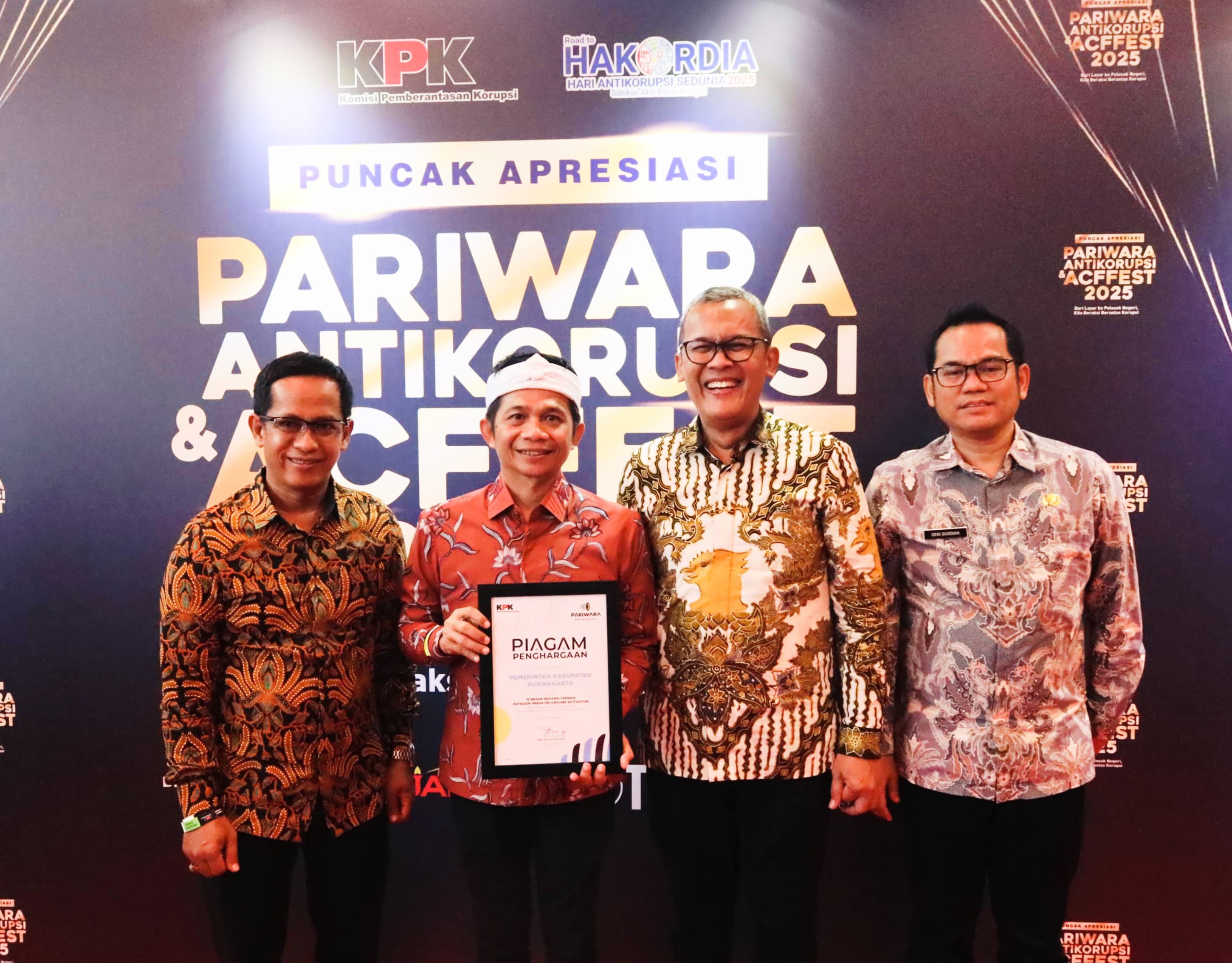 Purwakarta Tembus 10 Besar, Raih Penghargaan Pariwara Antikorupsi dari KPK RI